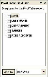 Excel Pivot Table Field List