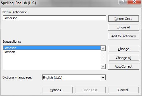 How to use Microsoft Excel Spelling dialog box