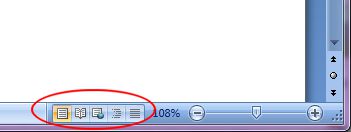 Microsoft Word 2007: Document View buttons