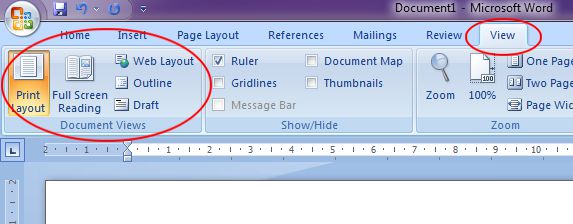 Microsoft Word 2007: Document Views