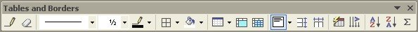 Borders and Shading for Word Table: Tables and Borders toolbar