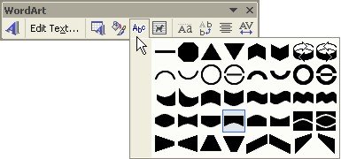 Microsoft Word Art shapes